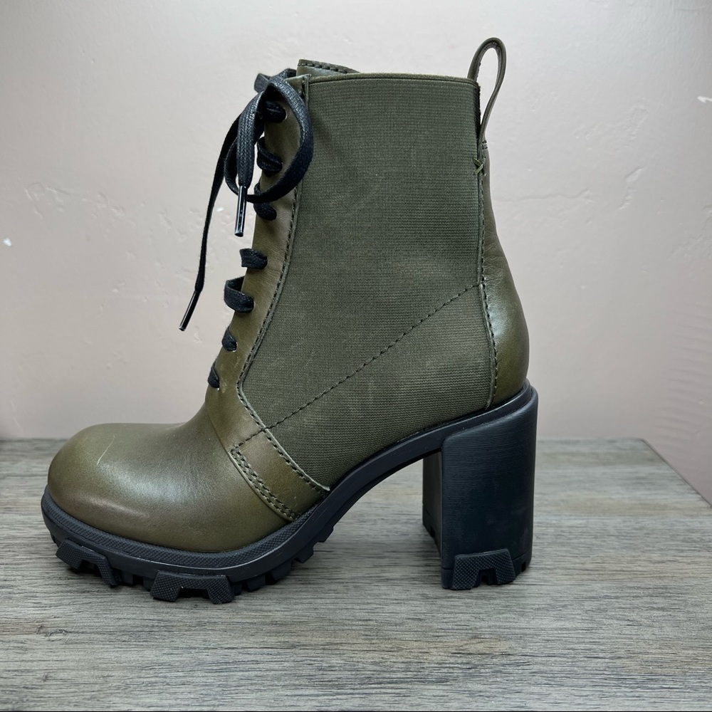 rag & bone Olive Green Lace-Up Combat Moto Boots